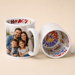 11 oz Personalized Sublimation Mug – Happy Birthday Inner Print