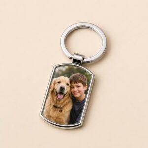 Personalized Rectangle Zinc Alloy Photo Keychain