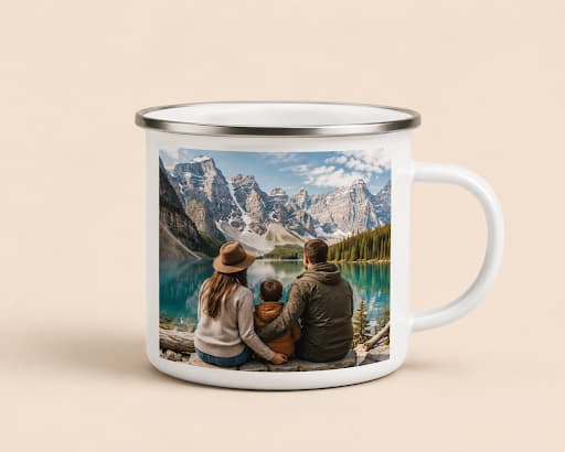 12 oz Personalized Camp Enamel Mug Vertical