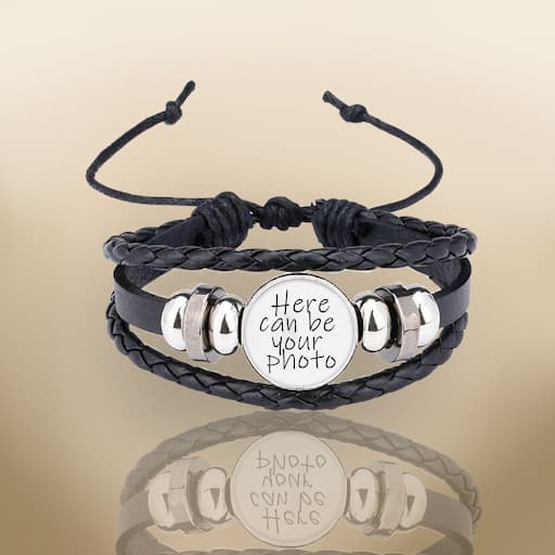 Personalized Photo Leather Bracelet