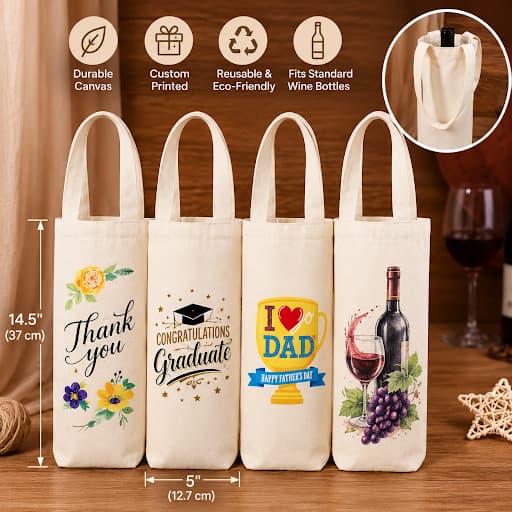 Personalized Wine Bottle Gift Bag 15cad