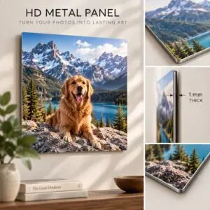 Create personalized HD metal photo prints in Edmonton. Premium glossy, Custom photo gifts at West Edmonton Mall. Canada-wide shipping.