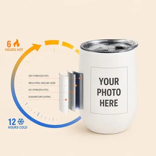 Personalized 12 oz Wine Tumbler - Image 2
